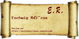 Eschwig Rózsa névjegykártya
